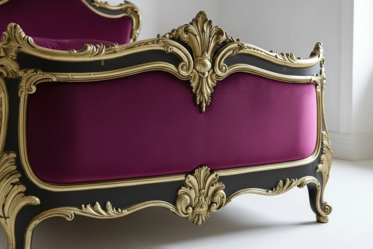 Classic Royal French Bed | Handcarved in Solid Teak Wood, Custom Design | Makin' It Home