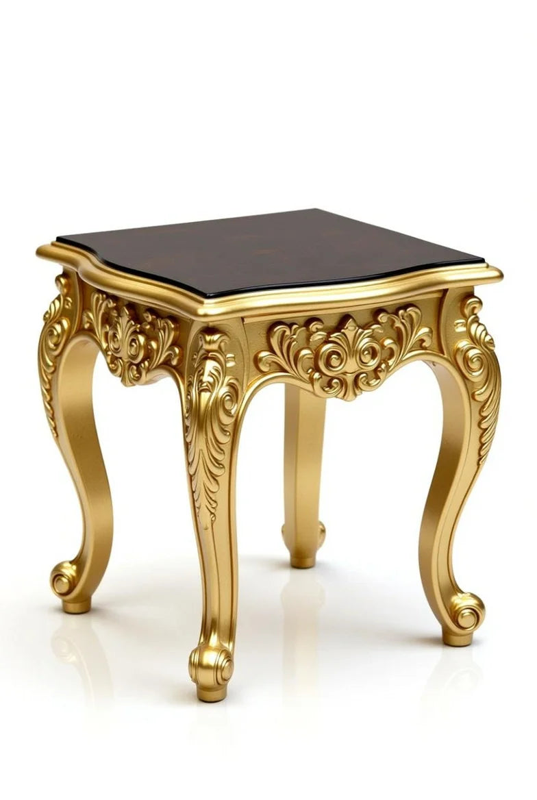 Italian Grand Baroque "Tobacco & Gold" Sofa Set | Massive Deep Carved Teak Wood | High Back Velvet Throne Furniture