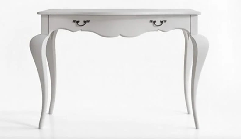 Ivory Grace Console Table with Mirror | Handcrafted White Wooden Console Table for Entryway, Hallway & Living Room Décor