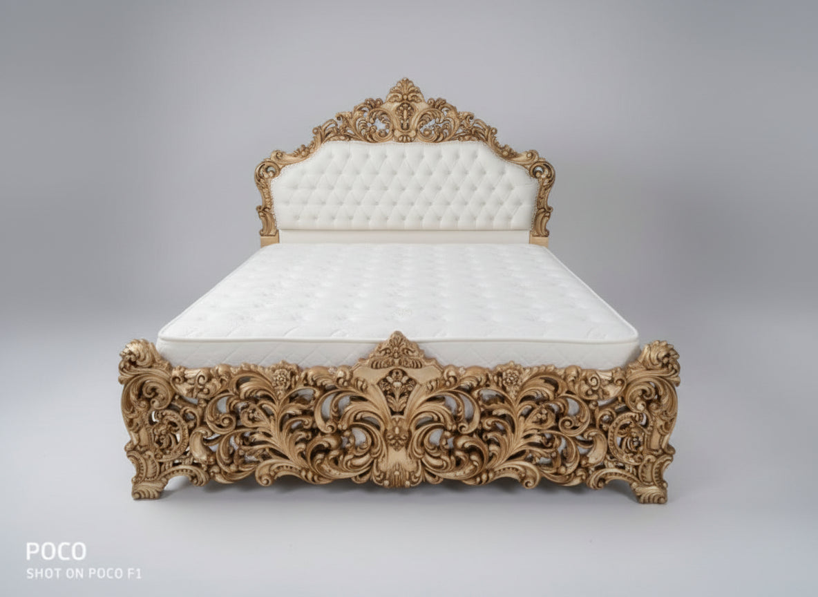 Luxury Hand-Carved French Baroque King Bed| European Style Bedroom Furniture | Makin’ It Home