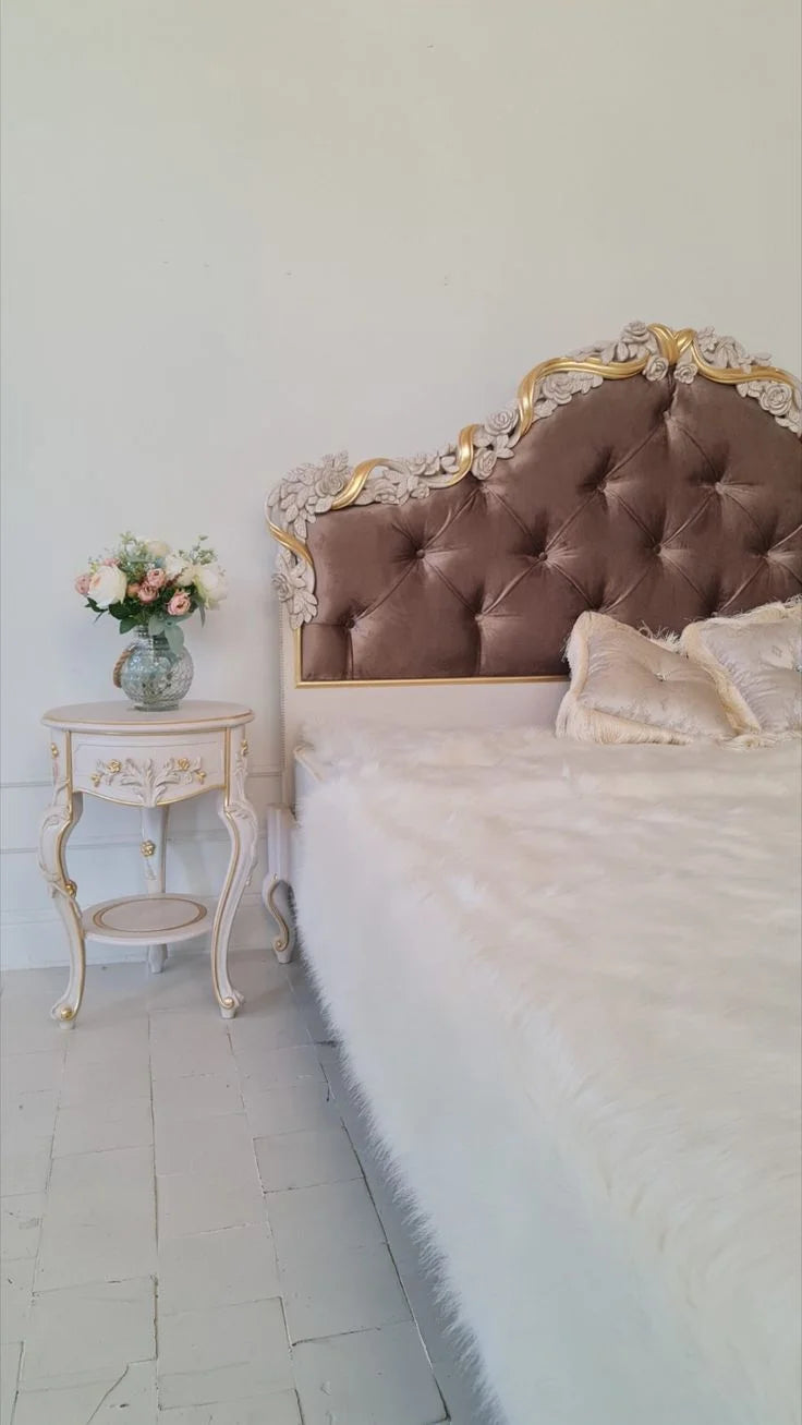 Lavender Upholstered Panel Bed