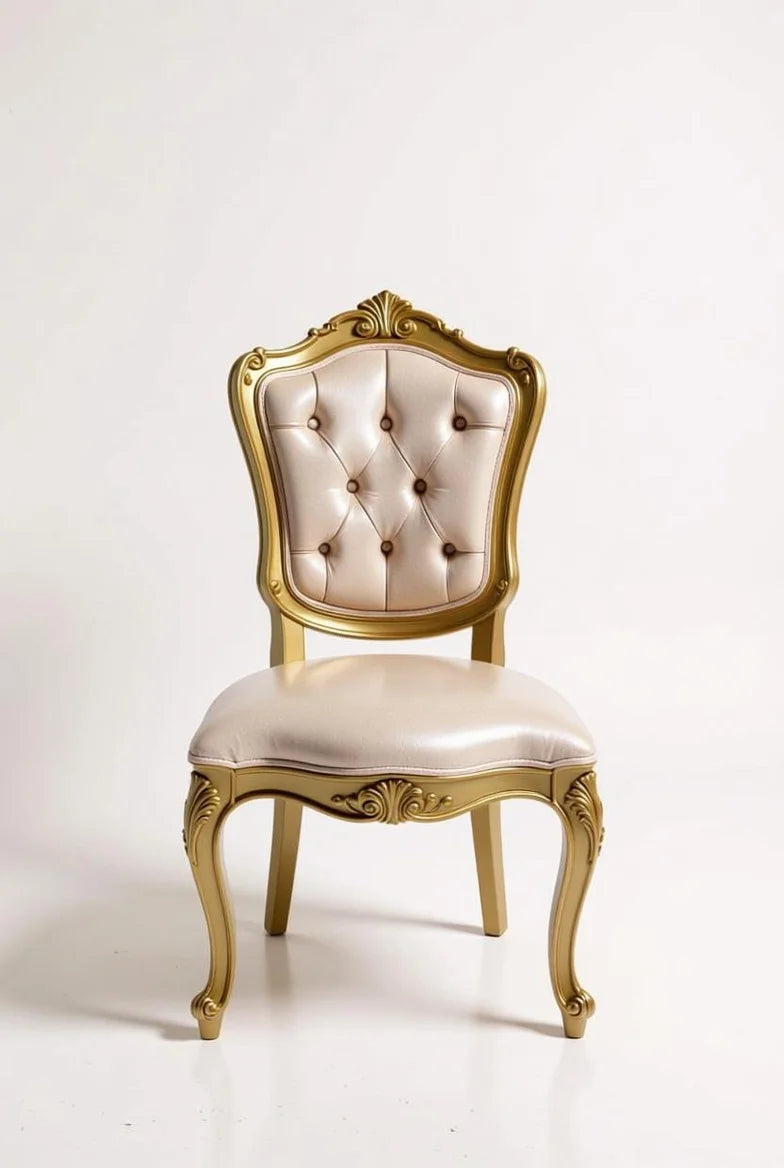 Gold Teak Wood Dining Table Set | 6 Seater Glass Top | Hand Carved French Baroque Furniture | Royal Home Decor | Curio Cabinet & Console