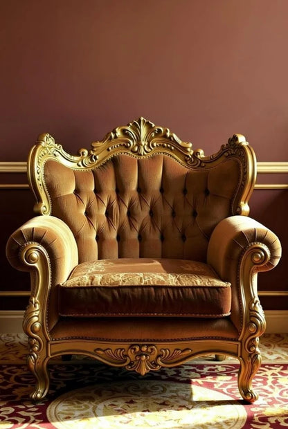 Imperial Baroque Suite | Luxury Gold Baroque Sofa, Armchair & Coffee Table Set
