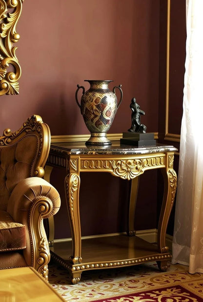 Imperial Baroque Suite | Luxury Gold Baroque Sofa, Armchair & Coffee Table Set