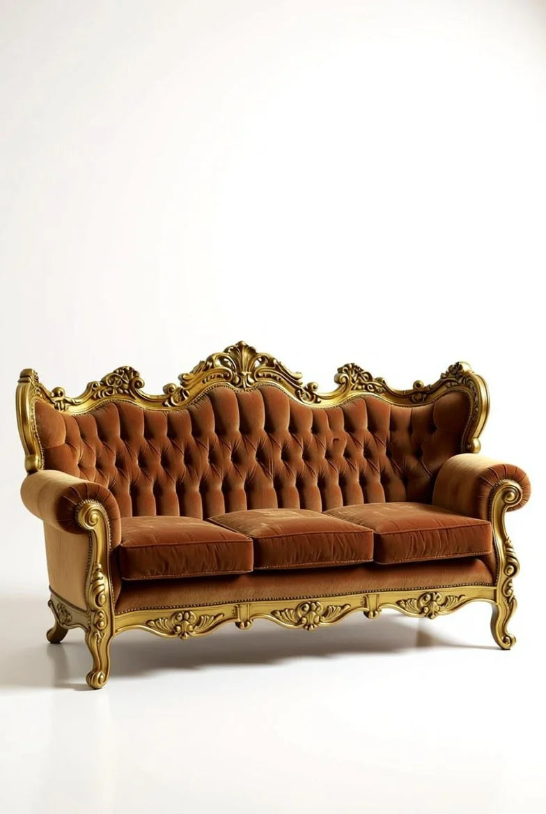 Imperial Baroque Suite | Luxury Gold Baroque Sofa, Armchair & Coffee Table Set