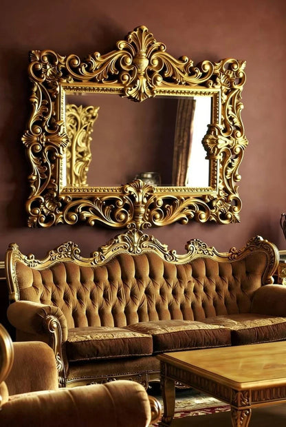 Imperial Baroque Suite | Luxury Gold Baroque Sofa, Armchair & Coffee Table Set