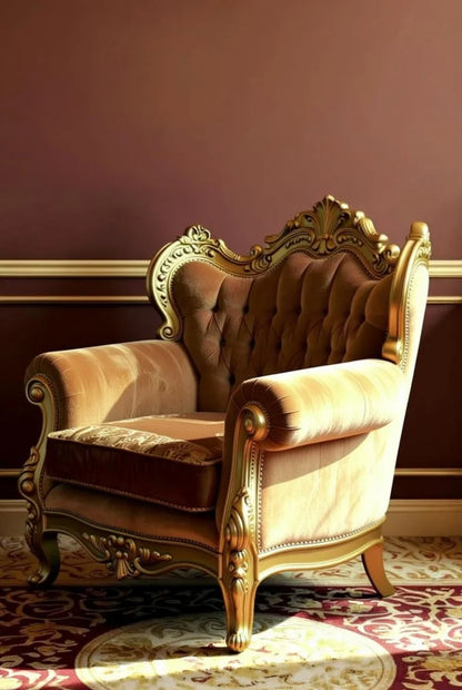 Imperial Baroque Suite | Luxury Gold Baroque Sofa, Armchair & Coffee Table Set