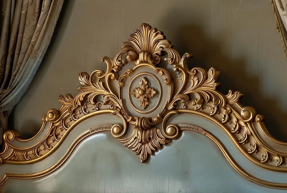 Luxury Italian Baroque Canopy Bed for Master Bedrooms | Artisanal Hand-Carved With Gold Accents | Makin’ It Home