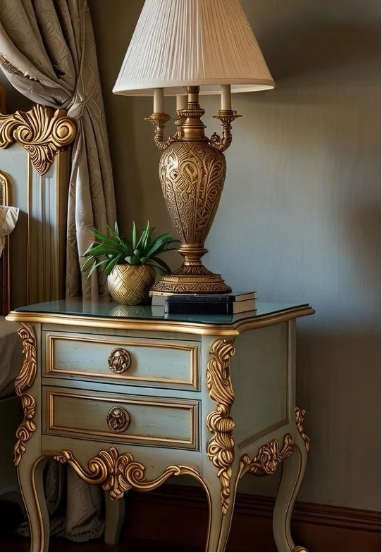 Luxury Italian Baroque Canopy Bed for Master Bedrooms | Artisanal Hand-Carved With Gold Accents | Makin’ It Home