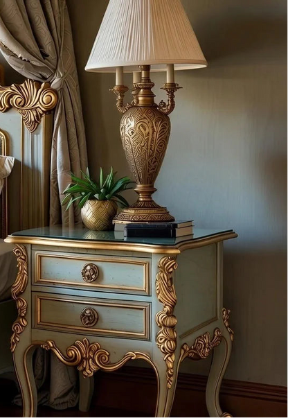 Luxury Italian Baroque Canopy Bed for Master Bedrooms | Artisanal Hand-Carved With Gold Accents | Makin’ It Home