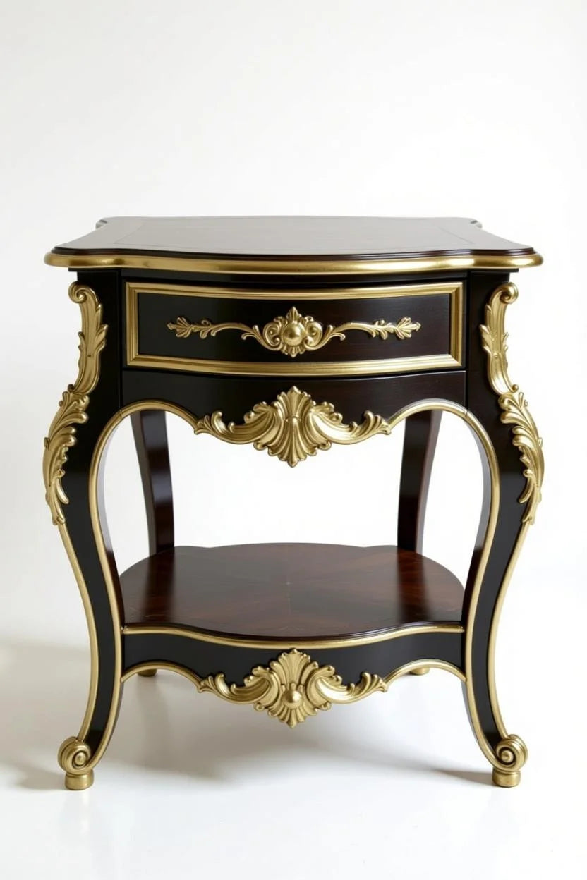 Burgundy classic french rococo style  Bed