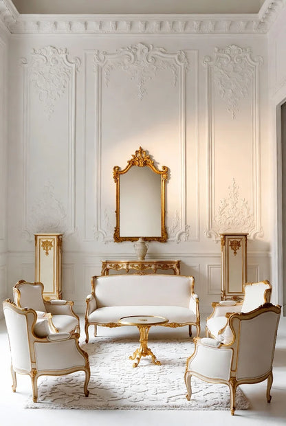 Celestia Gold French Neoclassical Sofa Set