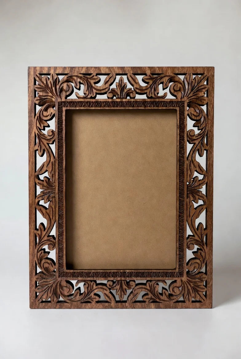 Classic Arabesque Wooden Photo Frame | Handmade Decor
