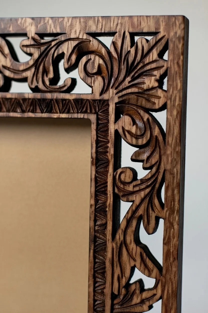 Classic Arabesque Wooden Photo Frame | Handmade Decor