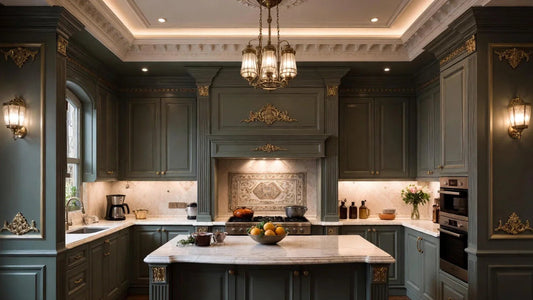 Classic Grey French Neo Style Kitchen Set