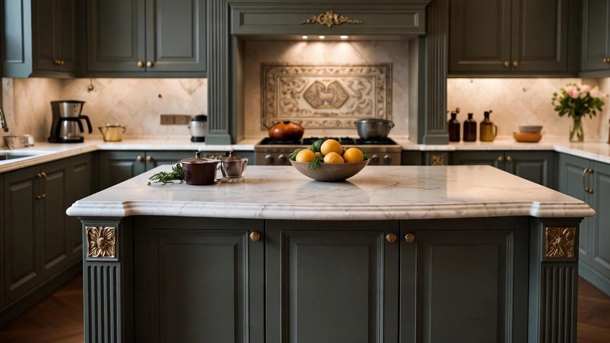 Classic Grey French Neo Style Kitchen Set