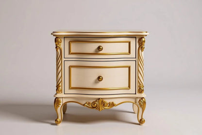 Italian Antique Gold King Size Bed Set with Handcarved Detailing & Matching Furniture | Custom-Made to Order| Makin’ It Home |