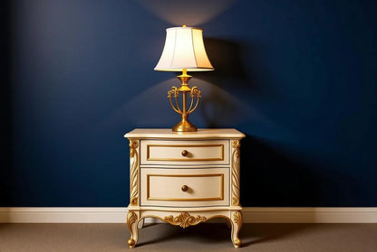 Italian Antique Gold King Size Bed Set with Handcarved Detailing & Matching Furniture | Custom-Made to Order| Makin’ It Home |