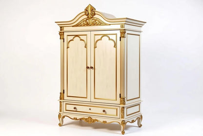 Italian Antique Gold King Size Bed Set with Handcarved Detailing & Matching Furniture | Custom-Made to Order| Makin’ It Home |