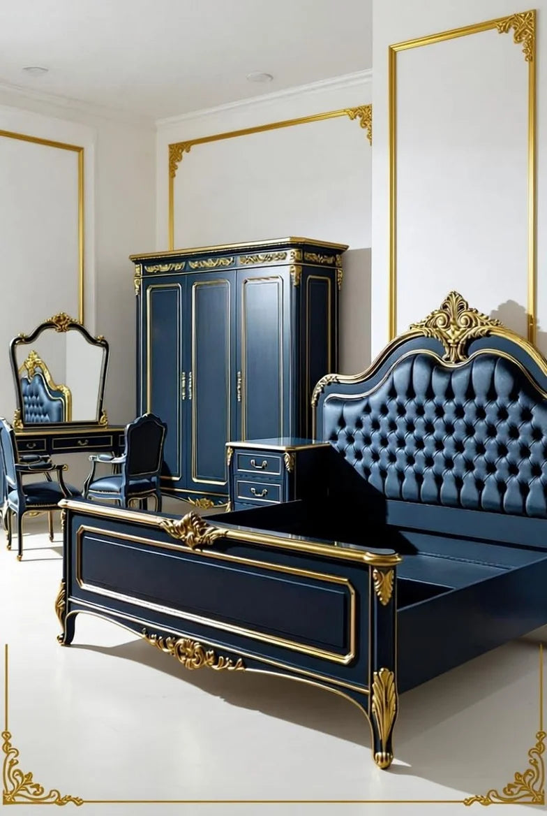 Crown Noir Neoclassical style french bed set