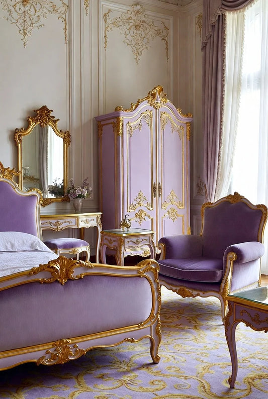 Empress Violet French Bed Set