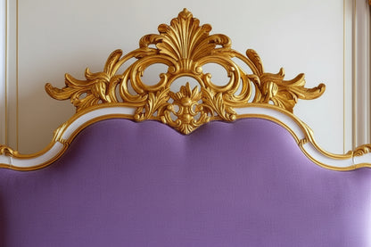 Empress Violet  French Queen Size Bed - Hand Carved|  Royal Luxury| Solid Wood