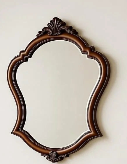 Heritage Arc Wooden Console Table with Mirror | Classic Brown Handcrafted Console for Entryway & Living Room