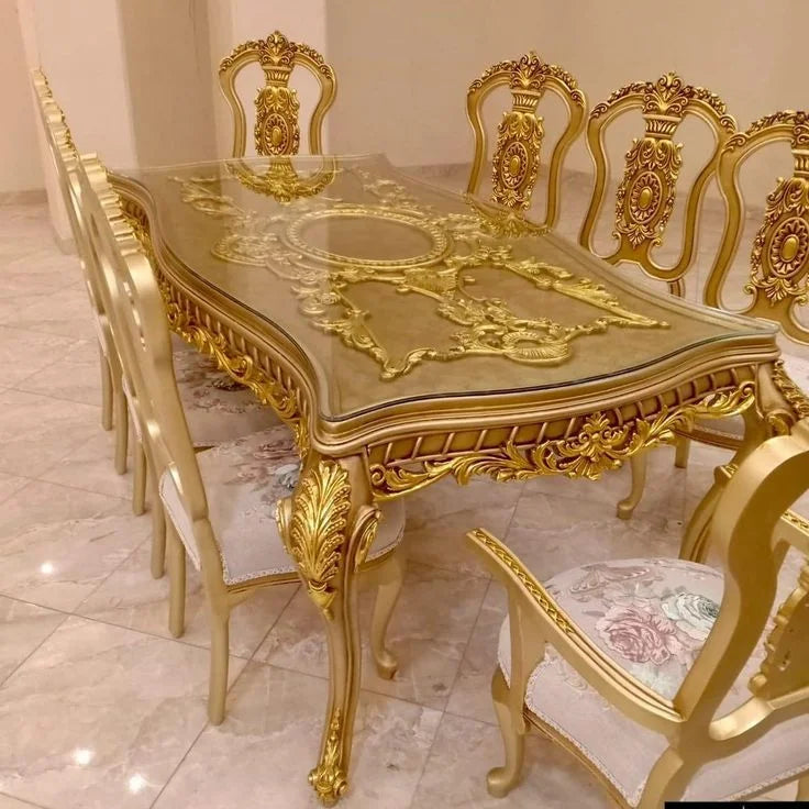 Golden Carved Dining Set