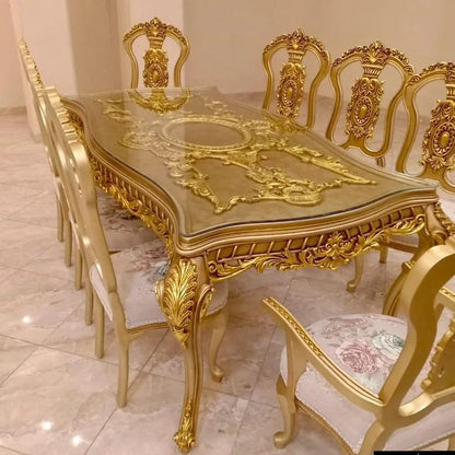 Golden Carved Dining Set