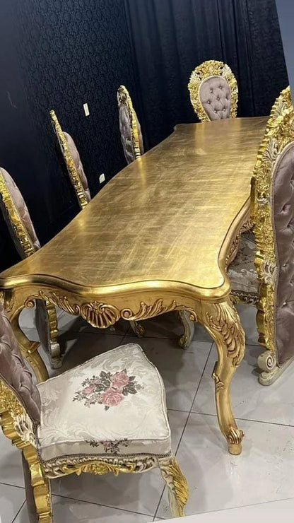 Golden Carved Dining Set