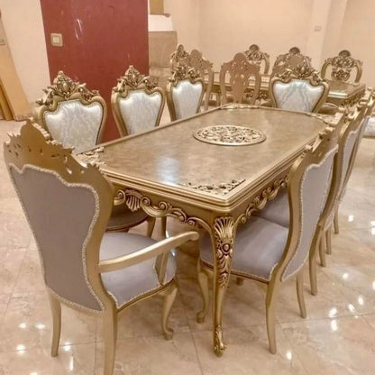 Golden Carved Dining Set