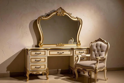 Ivory & Gold Luxury King Bedroom Suite, Hand-Carved Craftsmanship, Custom Made | Makin’ It Home