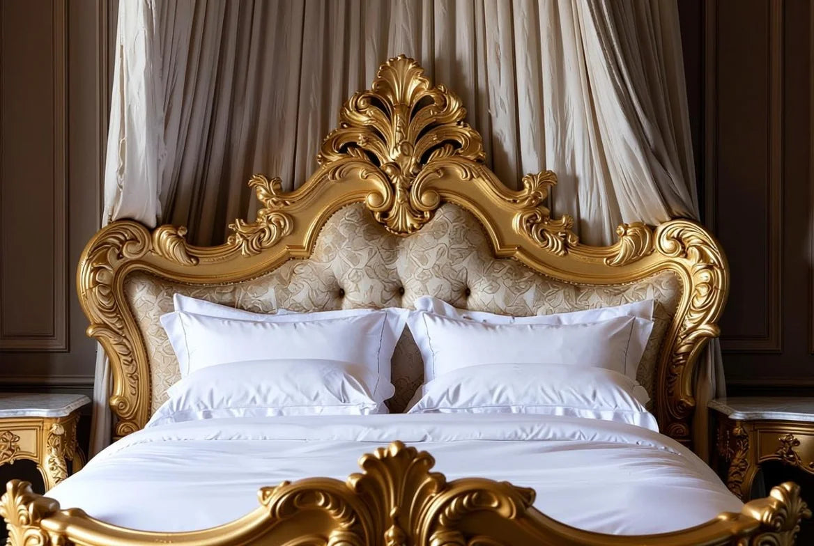 Grand Baroque Style King Bed – Hand-Carved Bespoke Luxury Statement Furniture | Makin’ It Home