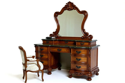 Mahagony Monarch Louis XV Style Bed Set