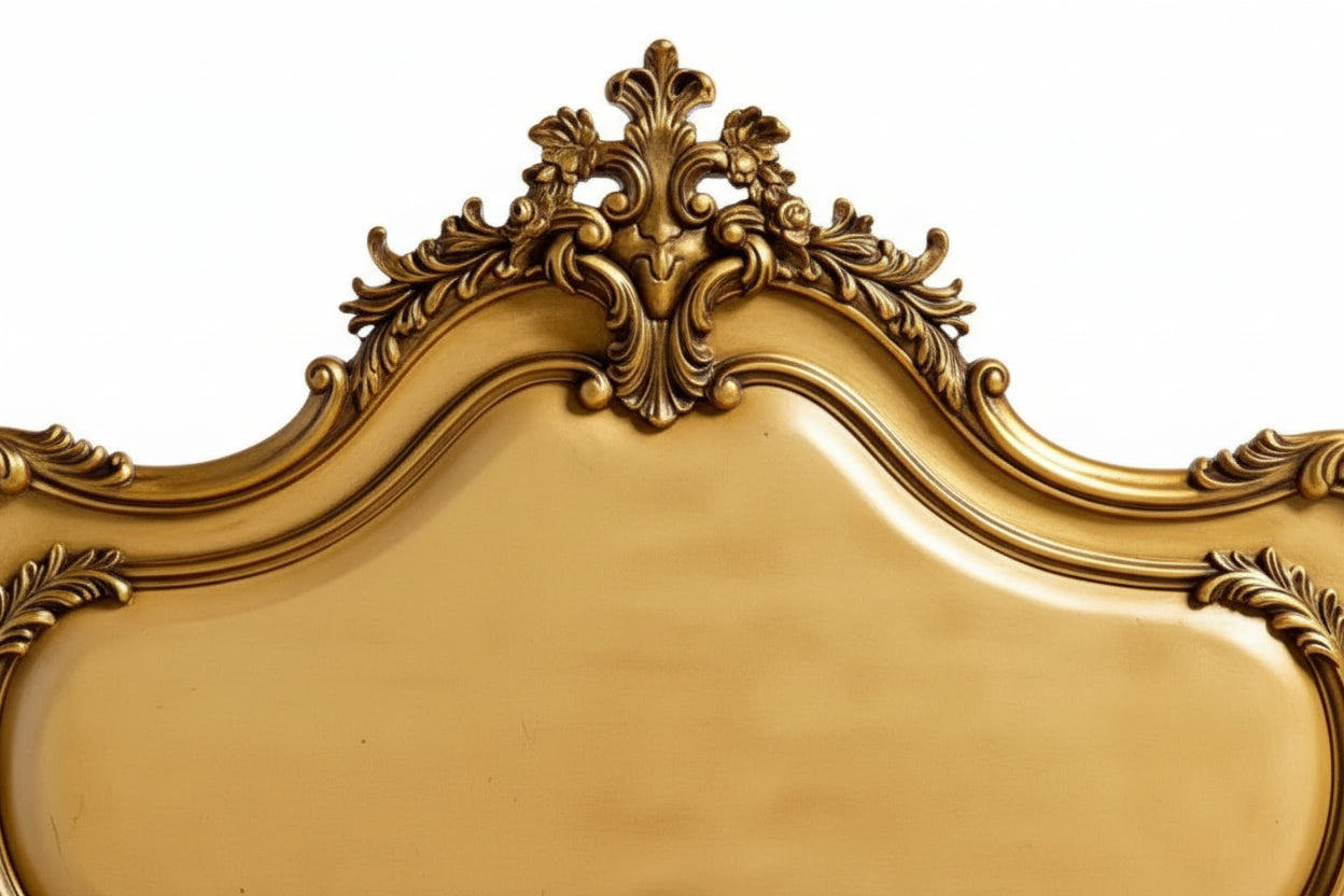 Maison Royale French Rococo Style  Double Bed with Nightstands - Hand Carved | Royal Gold Antique |Solid Wood