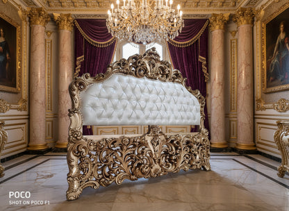 Luxury Hand-Carved French Baroque King Bed| European Style Bedroom Furniture | Makin’ It Home