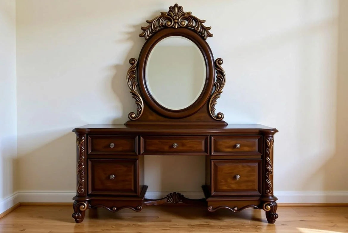 Grand Four-Poster Canopy King Bed | Hand-Carved Solid Wood Bedroom Set, Custom Made | The Sovereign Collection