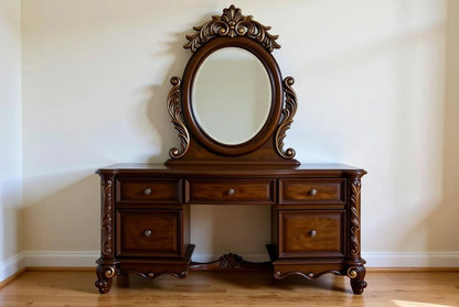 Grand Four-Poster Canopy King Bed | Hand-Carved Solid Wood Bedroom Set, Custom Made | The Sovereign Collection