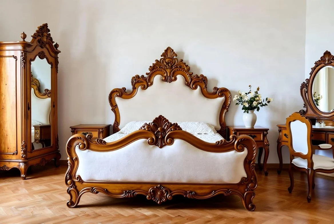 Royal Amber Handcarved French Style Bed | Luxury Custom Bedroom Furniture| Makin' It Home