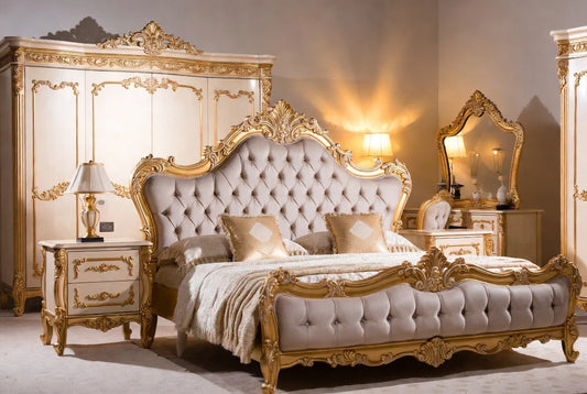 Royal Hand-Carved Baroque Bedroom Set| Luxury Bespoke Statement Furniture |The Mansion Collection