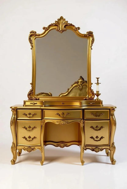 Heritage Gold Rococo Style French Bed Set