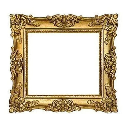 Baroque Style Ornate Rectangular Wooden Handcarved Mirror | Luxury Antique Gold Finish | Premium Rectangular Gold Frame Mirror