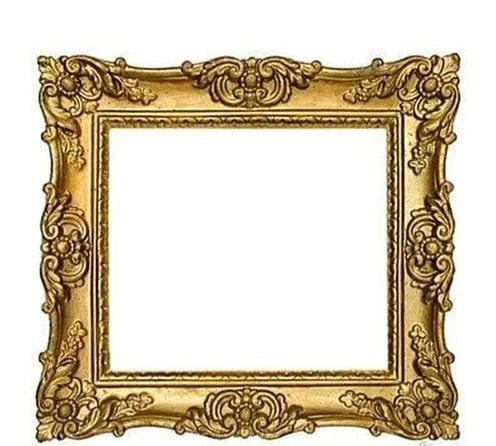 Baroque Style Ornate Rectangular Wooden Handcarved Mirror | Luxury Antique Gold Finish | Premium Rectangular Gold Frame Mirror