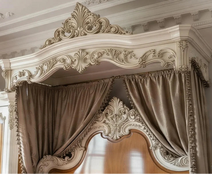 Luxury European Ornate Canopy Bed for Master Bedrooms, Hand-Carved Statement Furniture | Makin’ It Home