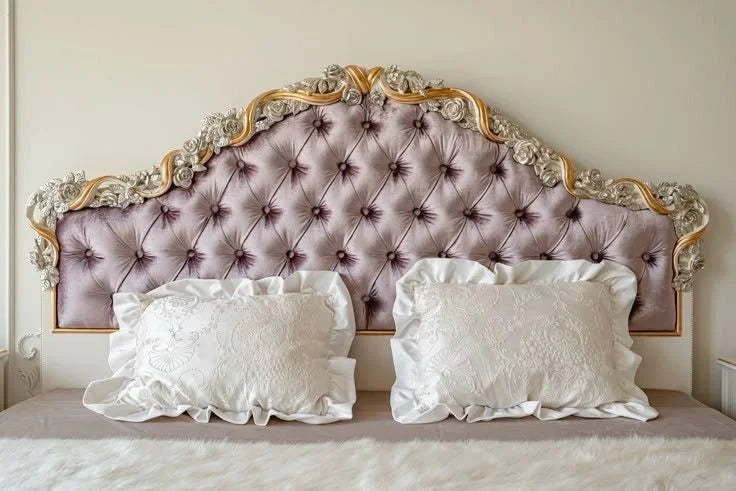 Lavender Upholstered Panel Bed