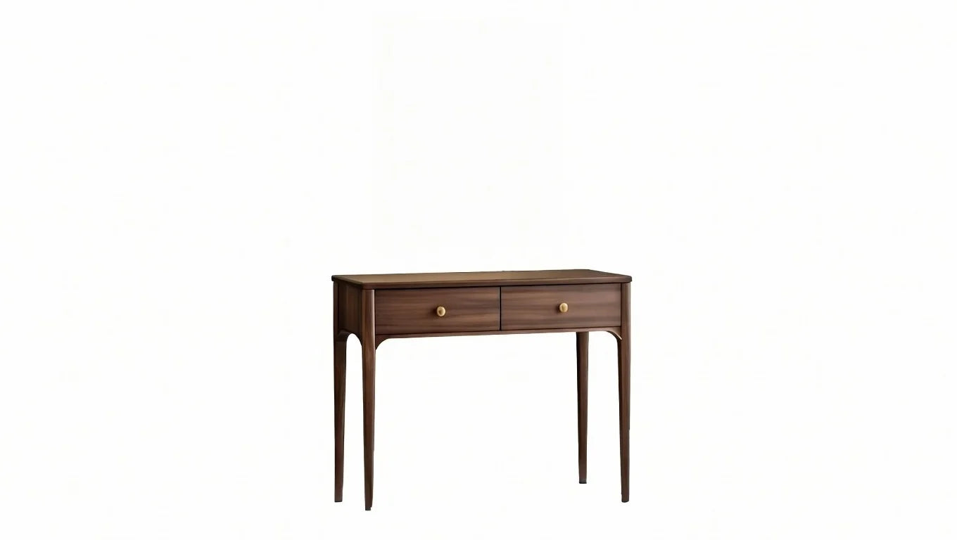 leek modern dark wood dressing console with drawers in opulence luxury bedroom collection