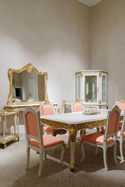 Peachy luxe French Rococo Style Dining Set