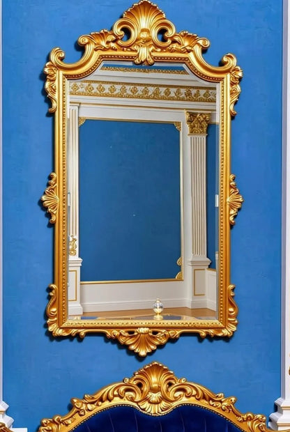 Royal Blue Baroque Style Sofa Set