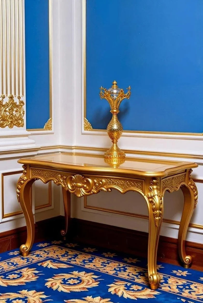 Royal Blue Baroque Style Sofa Set