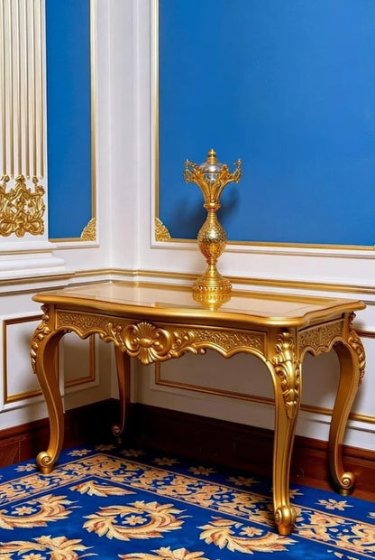 Royal Blue Baroque Style Sofa Set